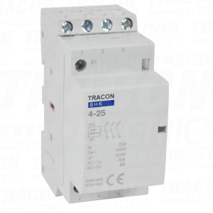 Inst. kontaktor230V AC. 50Hz. 2 Mod. 4×NO. AC1/AC7a. 25