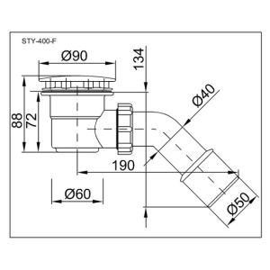 SIFON ZA TUŠ KADU BELI Ø60MM &#8211; STYRON STY-400-F