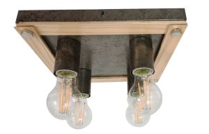 Simona nadgradna lampa 4xE27 metal drvo