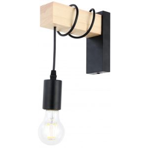 ALOHA-1 Zidna lampa 1xE27  crna-drvo