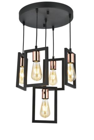 Visilica ADELE 5xE27 fi35cm H75cm crna