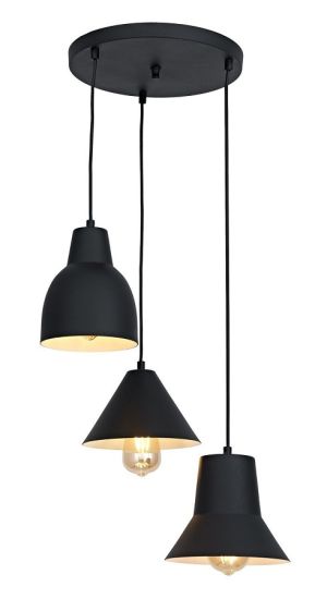 LULU visilica 3xE27 crna fi35cm H120
