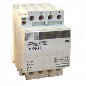 Inst. kontaktor230/400V. 50Hz.  4P. 4×NO. 63/25A. 13/3.8kW. 2