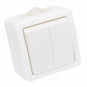 Dvojni alternativni prekidac n a zid10AX/250VAC. IP54. 106/2