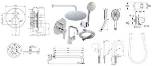 SET UGRADNA BATERIJA   BATERIJA ZA SUDOPERU 2 CEVI IDEALSTYLE &#8211; IDEAL STANDARD B1433