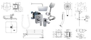 SET UGRADNA BATERIJA   RUŽA, BATERIJA ZA LAVABO CERAPLAN III 3/1 &#8211; IDEAL STANDARD B1153AA