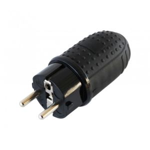 Utikac suko gumeni 16A 250V  IP44 crni ravni