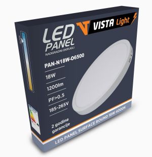 LED panel okrugli nadgradni 18W 6500K 205mm