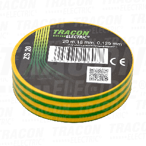 PVC izolaciona traka 20m x 18mm žuto zelena